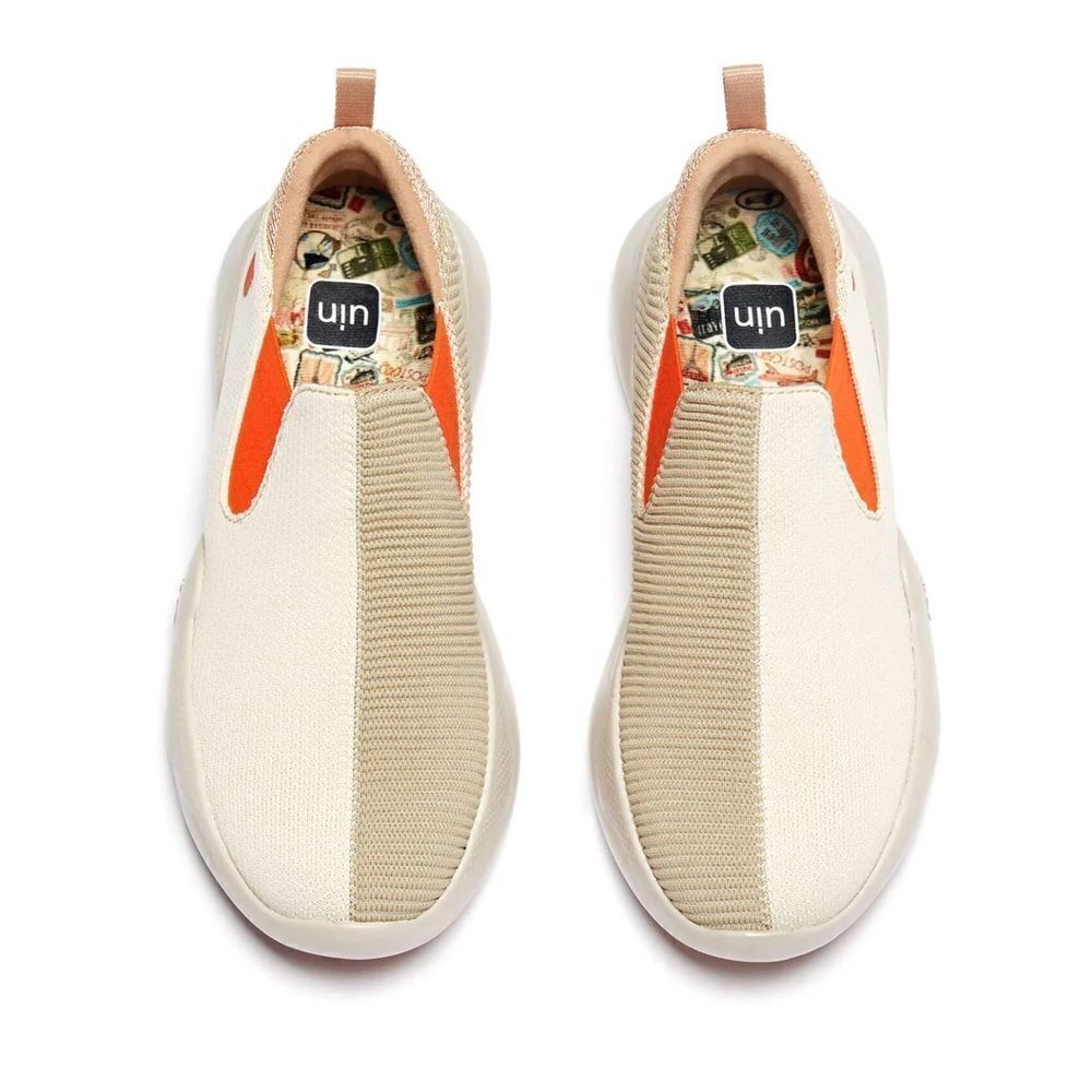 UIN Women's Sneakers Lightweight Walking Comfy Shoes (Off-white Brown Mijas II )